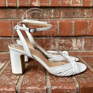 Jewel Badgley Mischka White Strappy Heels